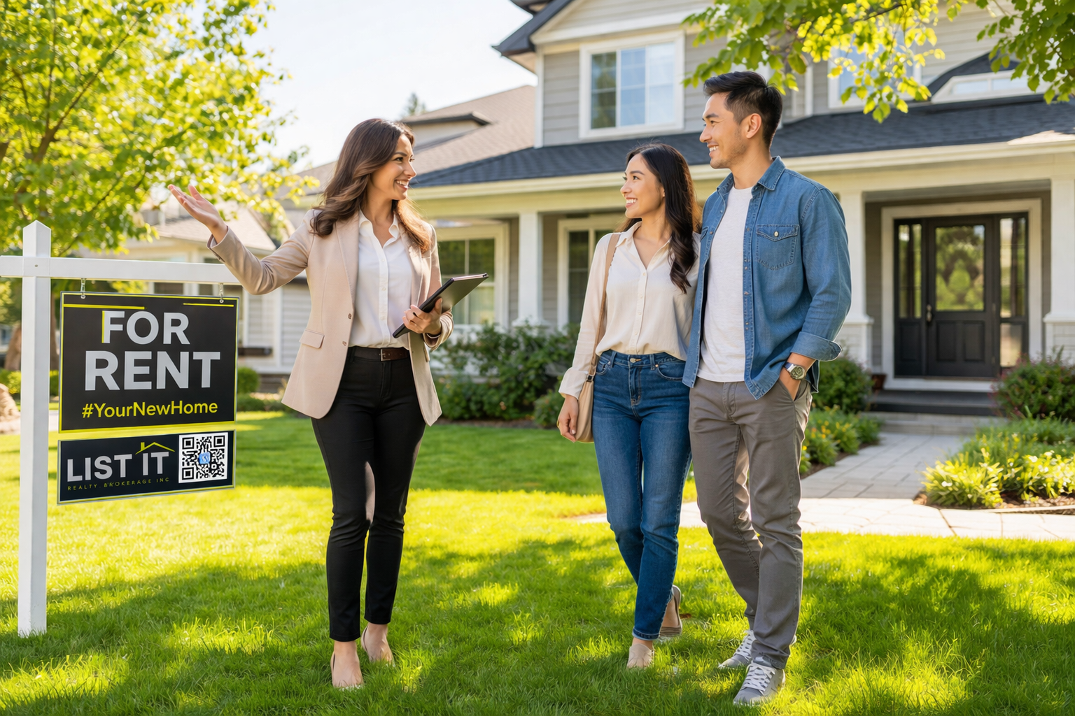 Full service leasing agent showing a rental property in Windsor Ontario