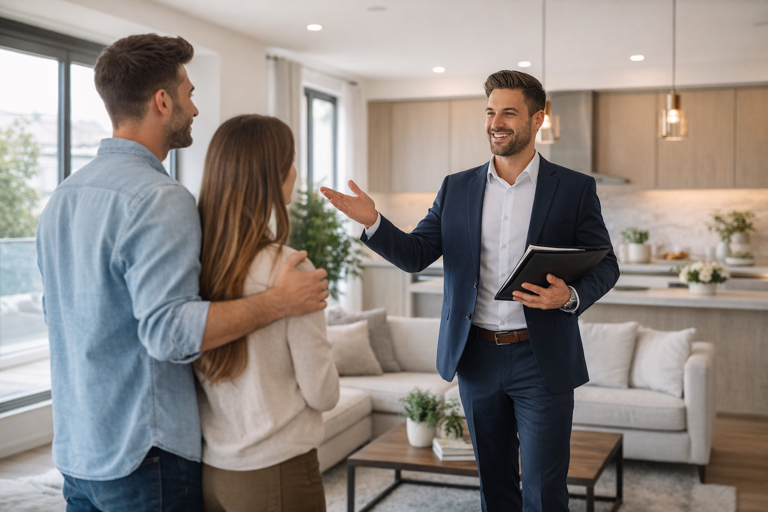 Leasing agent showing rental property to tenants in Windsor Ontario for tenant placement services